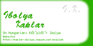 ibolya kaplar business card